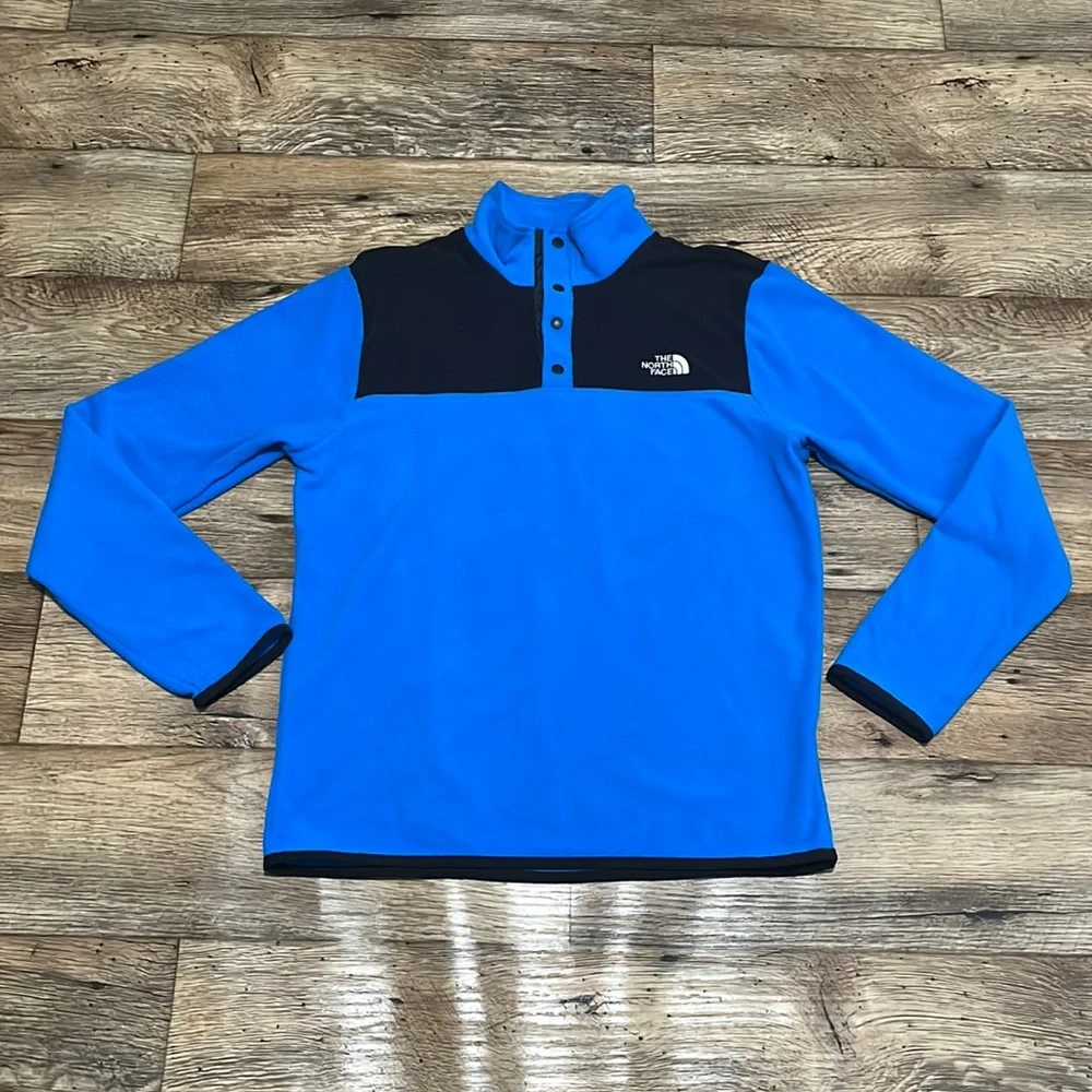 The North Face Men’s Top Size Medium Blue TKA Glacier Snap-Neck Lightweight - Picture 1 of 10